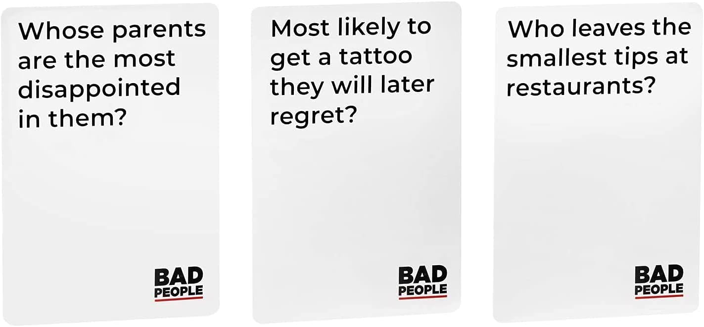 BAD PEOPLE Party Game – Adult Cards