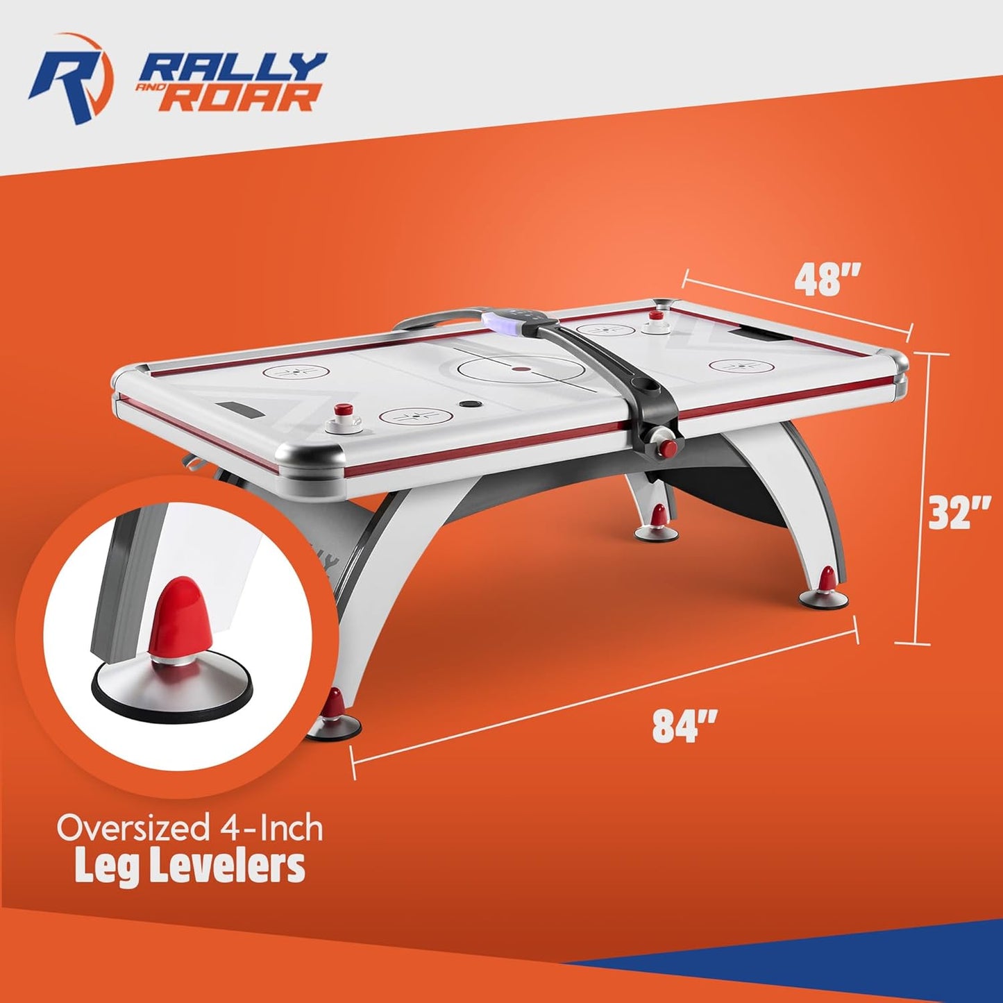 Air Hockey 84 Inch Table with LED Scorer, Indoor Arcade Game