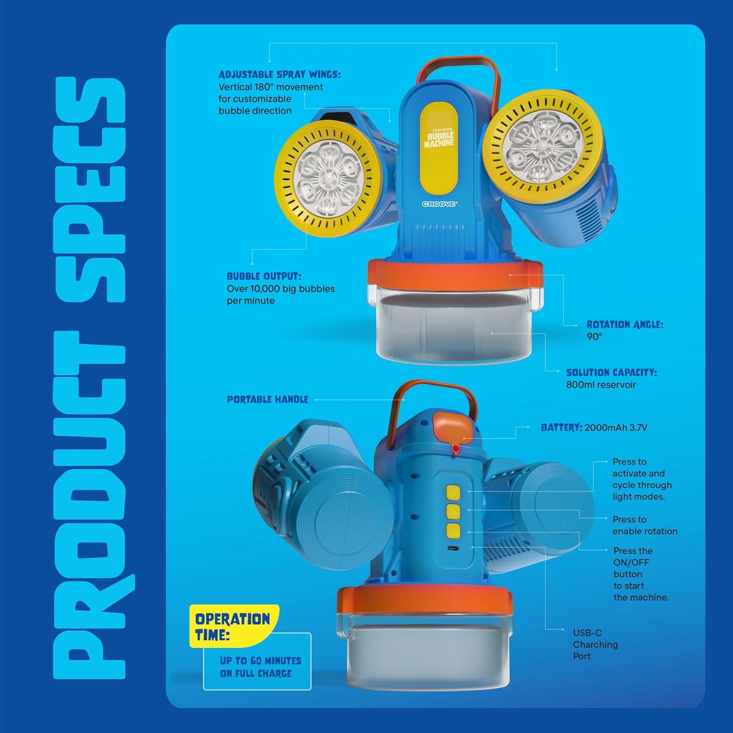 Bubble Machine for Kids – Rechargeable