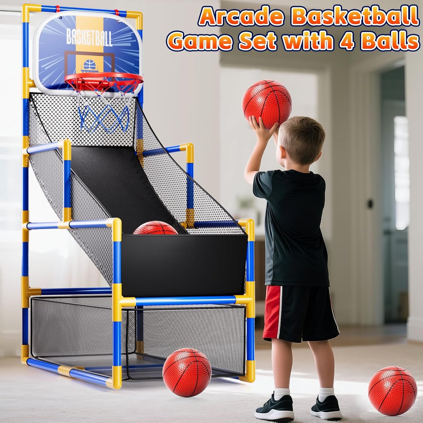 Kids Basketball Game Set – 4 Balls