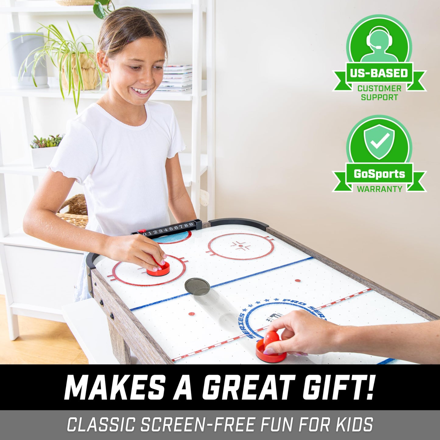 GoSports 40" Tabletop Air Hockey – AC Powered