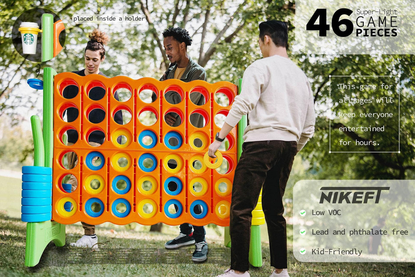 Jumbo 4-in-Row Game Set – 42 Rings