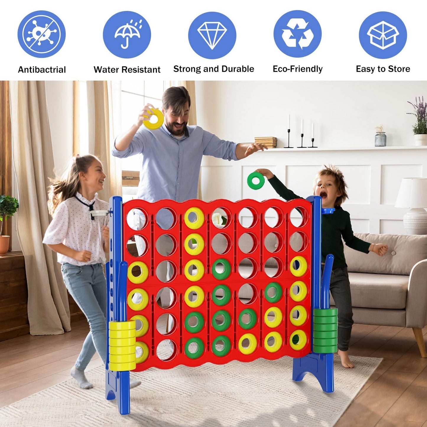 Jumbo 4-in-Row Game Set – 42 Rings