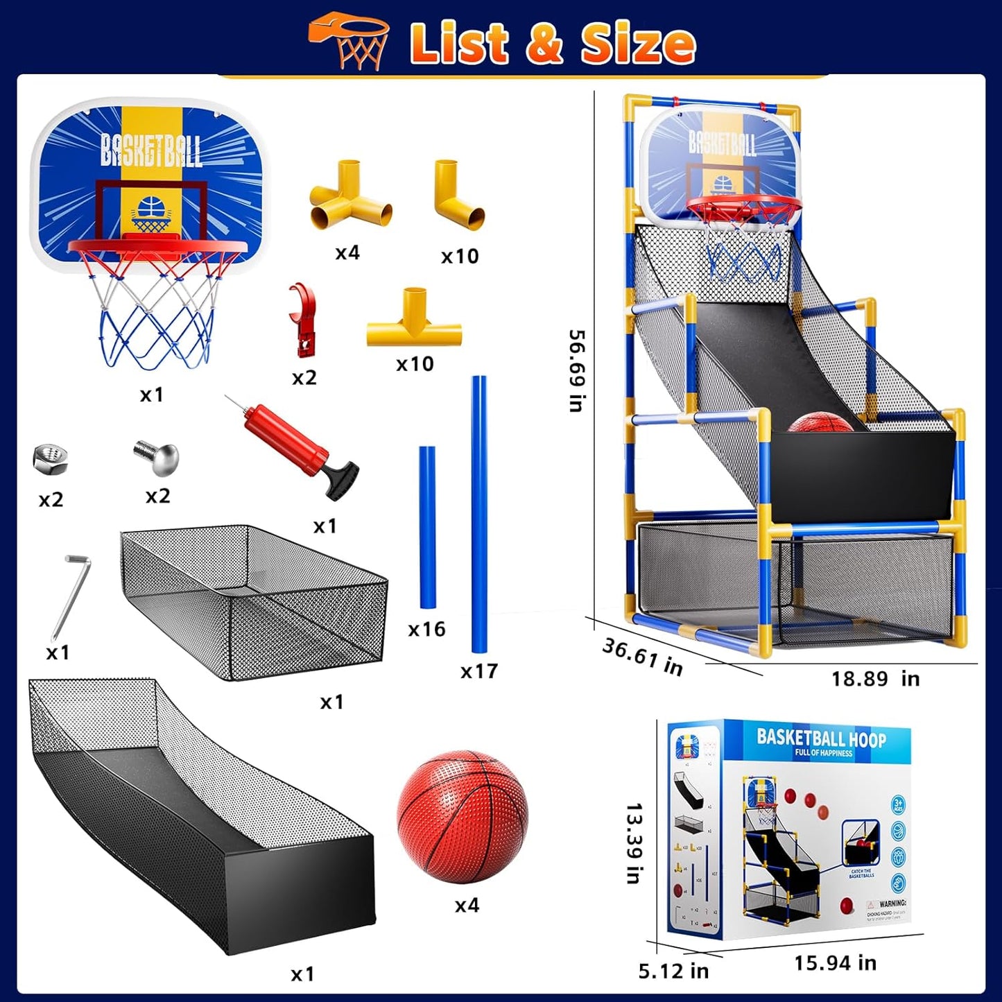 Kids Basketball Game Set – 4 Balls