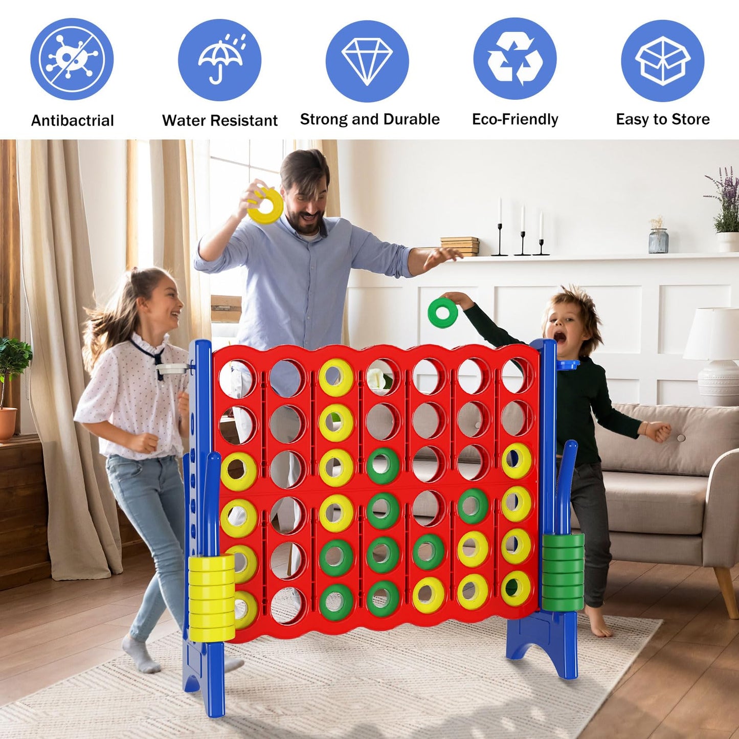Jumbo 4-in-Row Game Set – 42 Rings