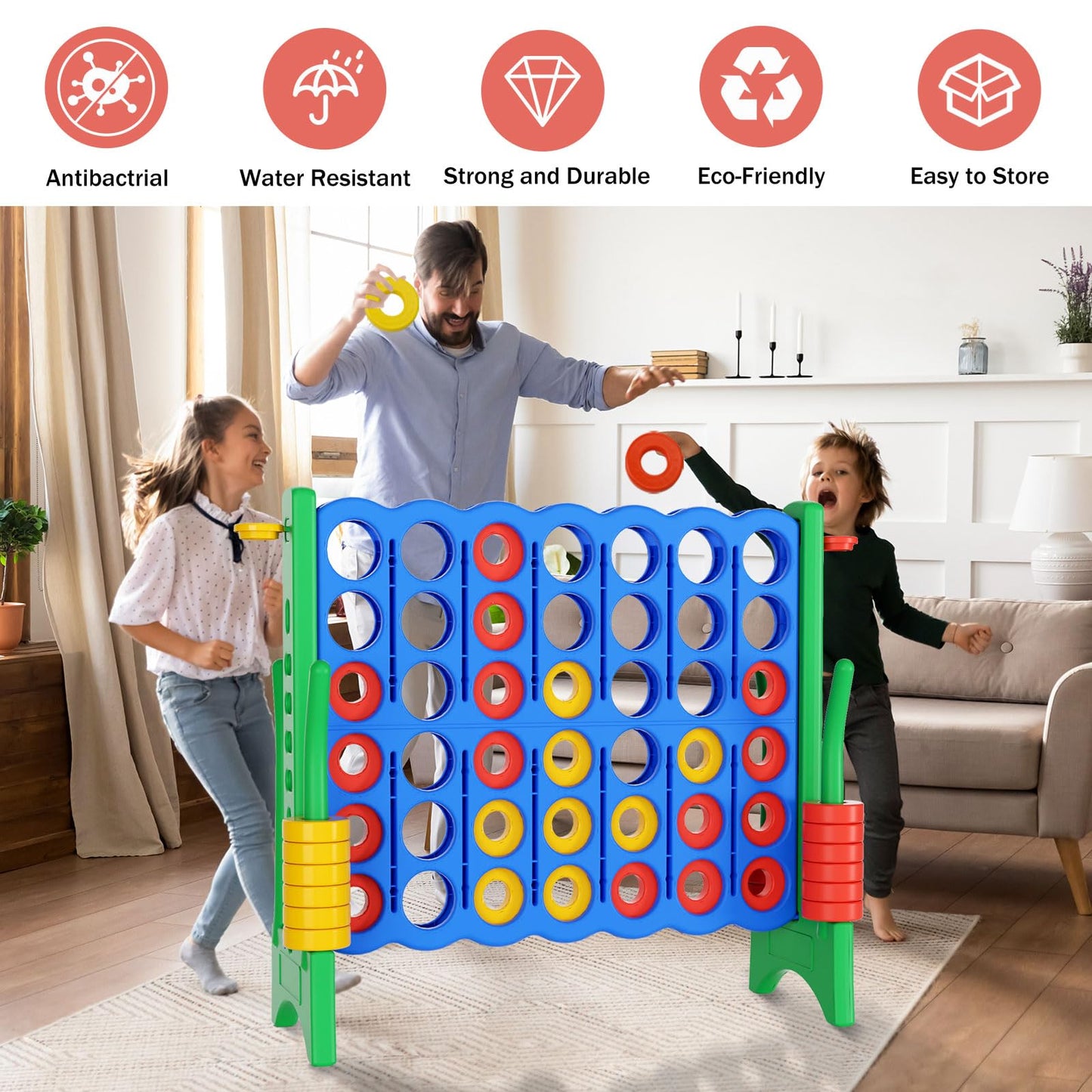 Jumbo 4-in-Row Game Set – 42 Rings