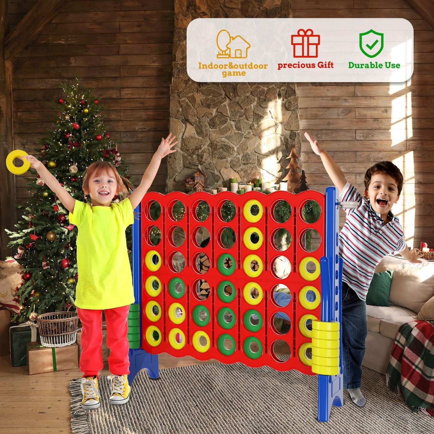 Jumbo 4-in-Row Game Set – 42 Rings