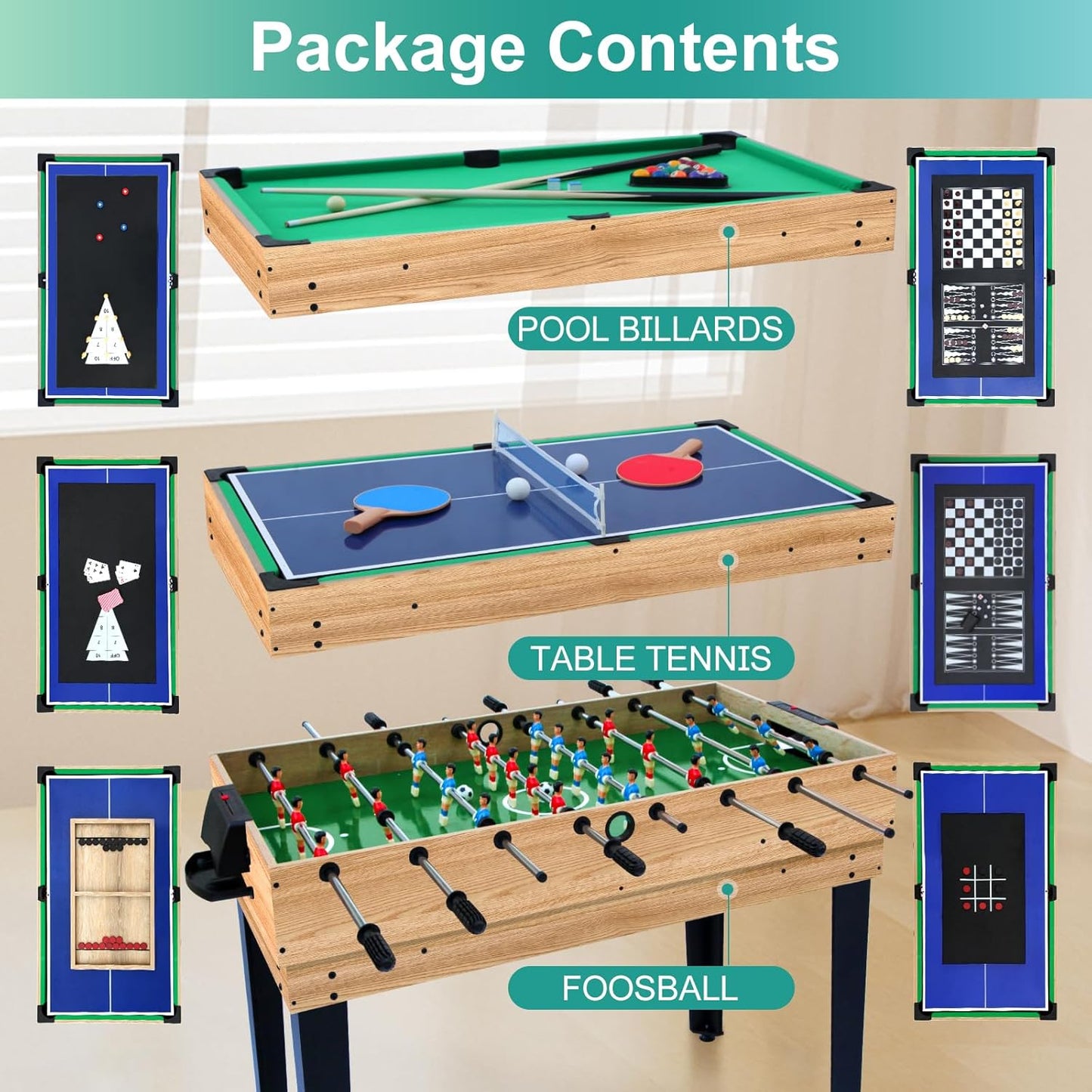 12-in-1 Wooden Multi Game Table