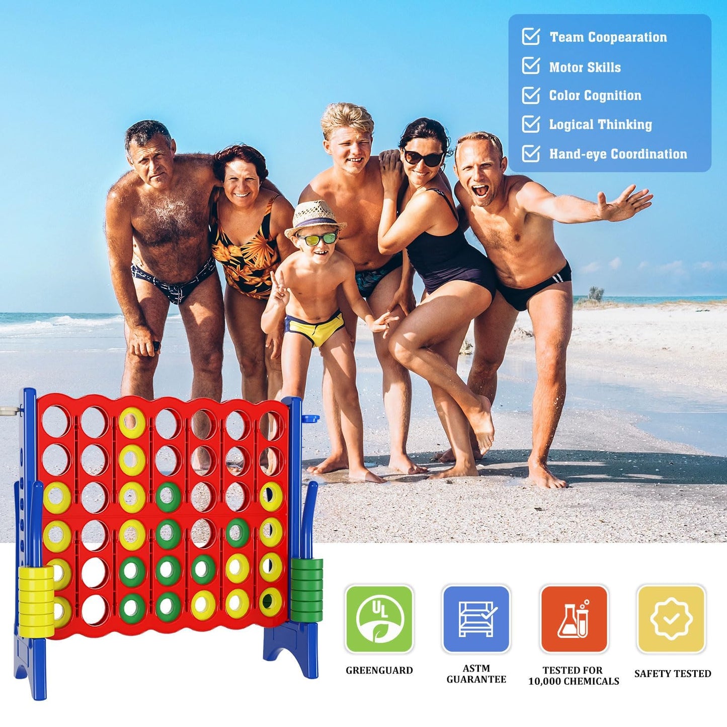 Jumbo 4-in-Row Game Set – 42 Rings
