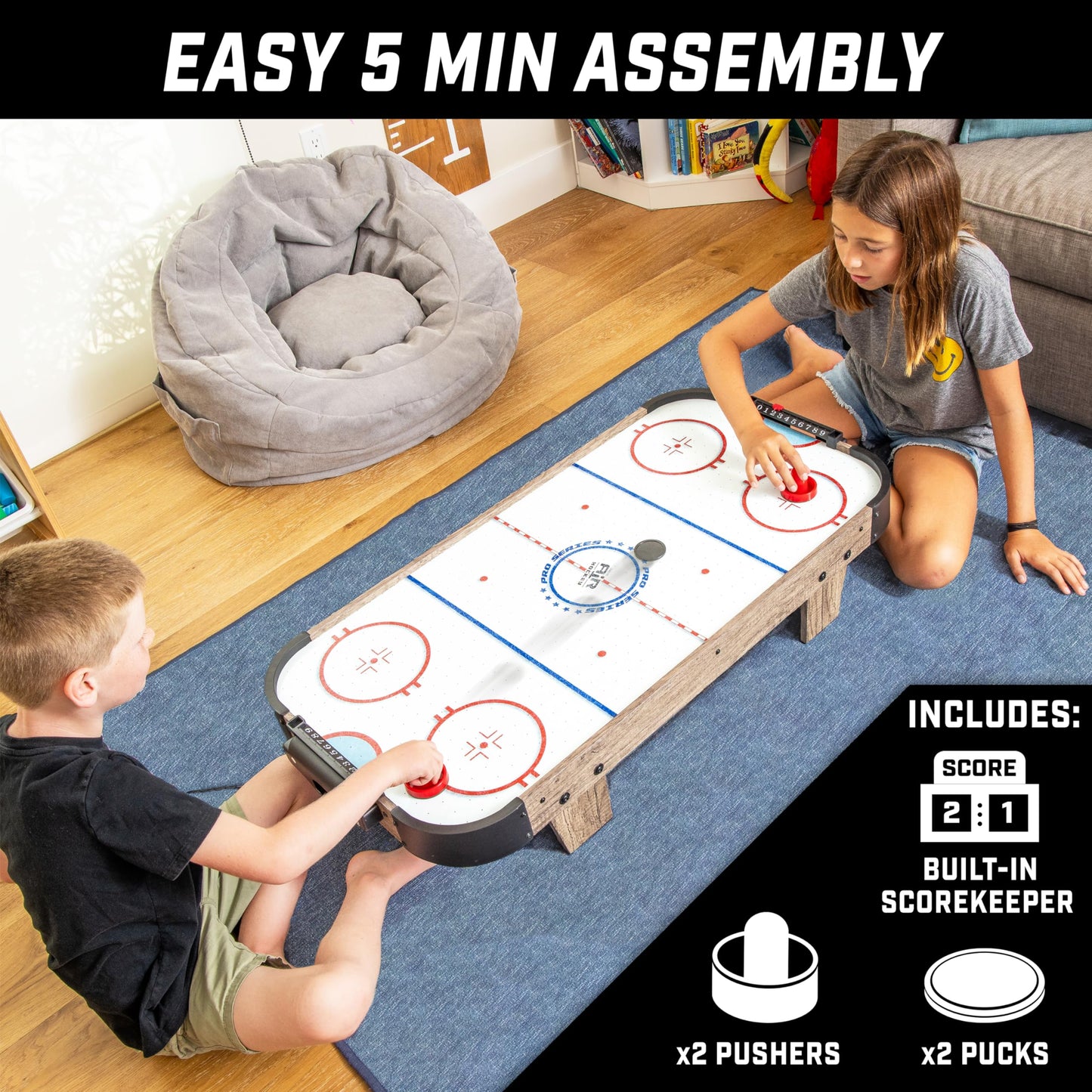 GoSports 40" Tabletop Air Hockey – AC Powered