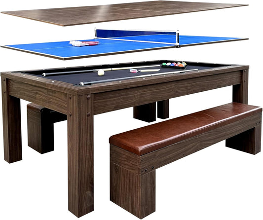 7ft 3-in-1 Game Table with Benches