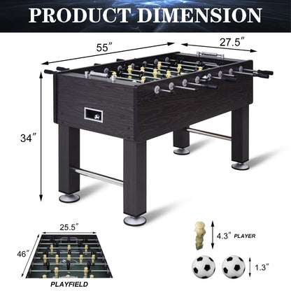 Full-Size Foosball Table with 2 Balls