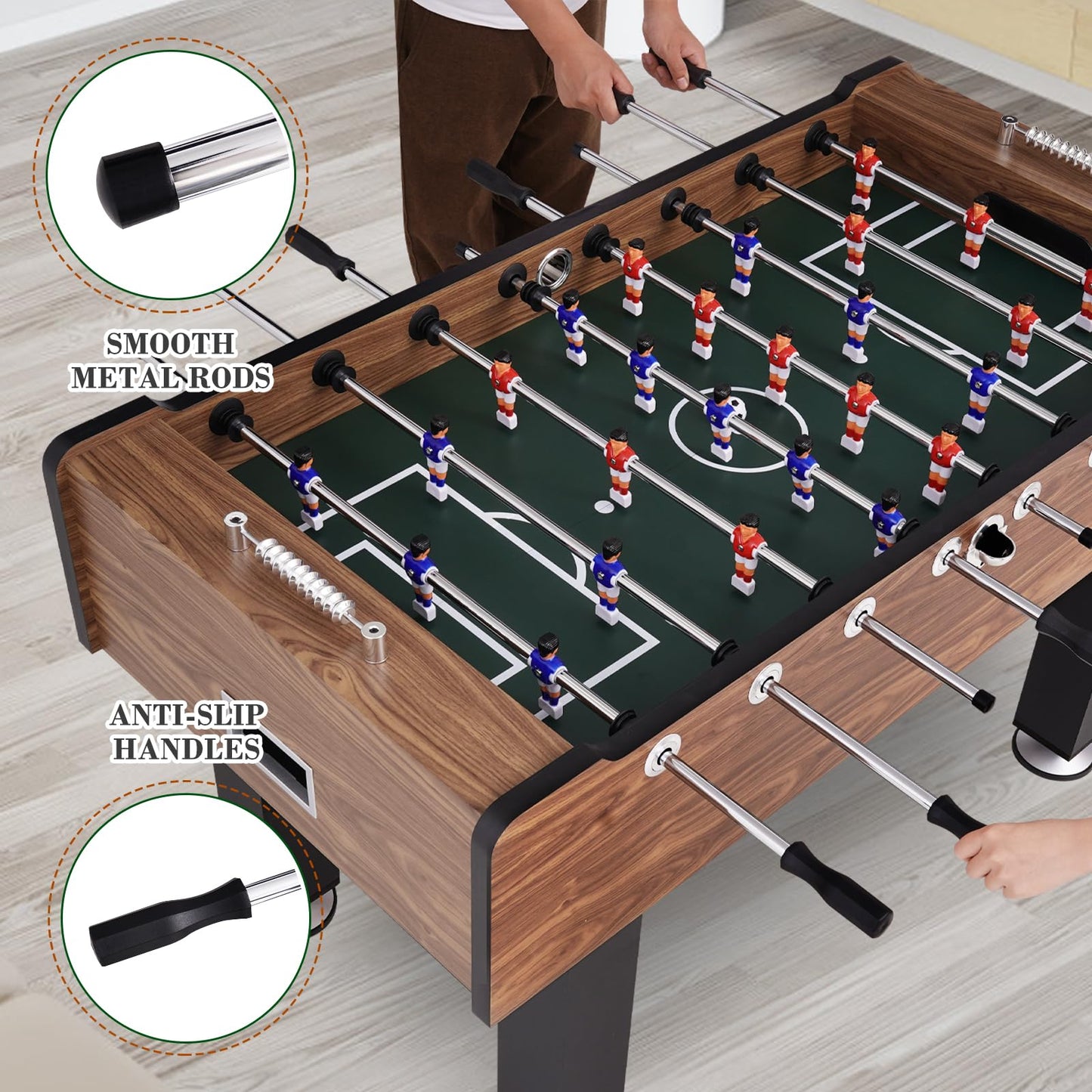 Full-Size Foosball Table with 2 Balls