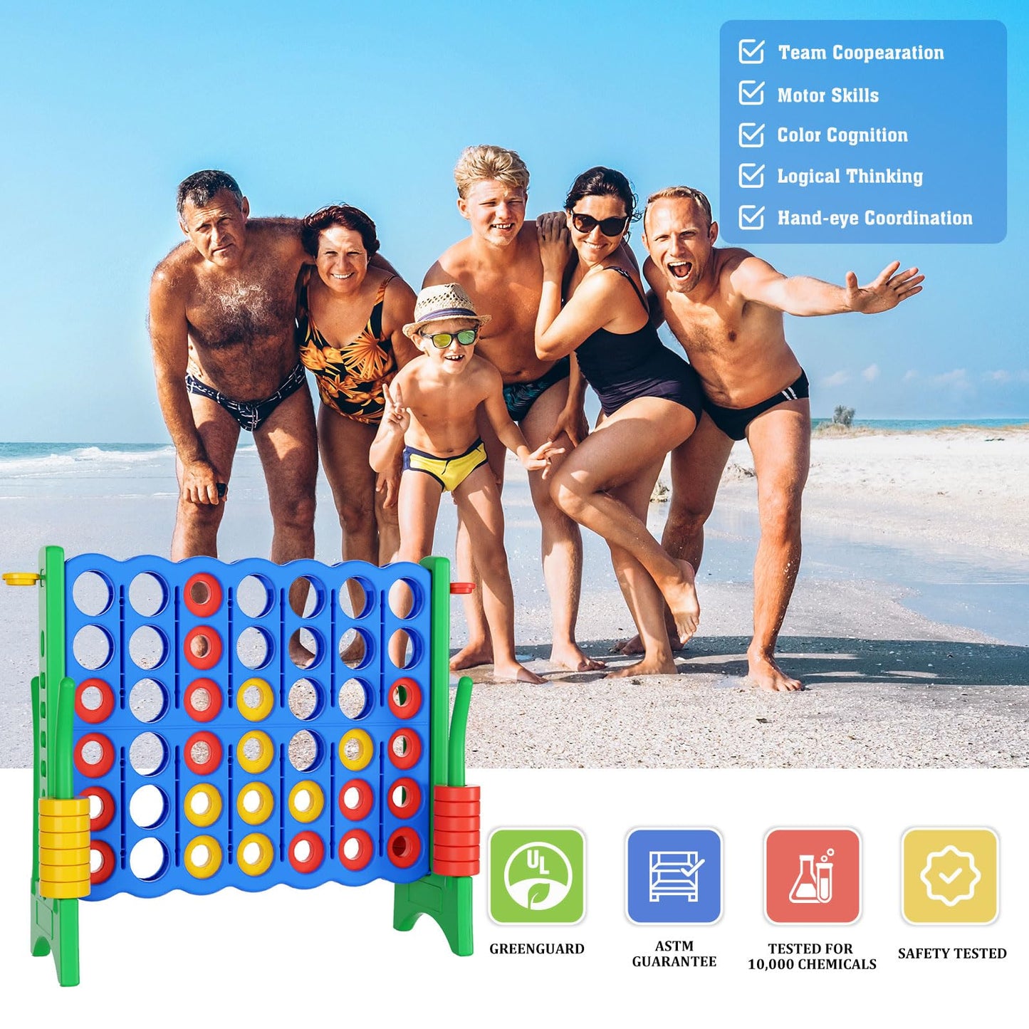 Jumbo 4-in-Row Game Set – 42 Rings