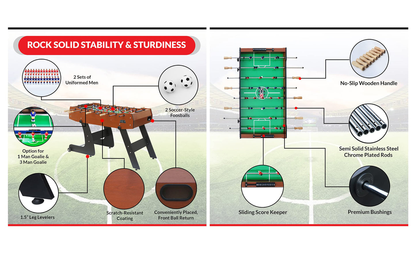 KICK Monarch 48" in Folding Foosball Table