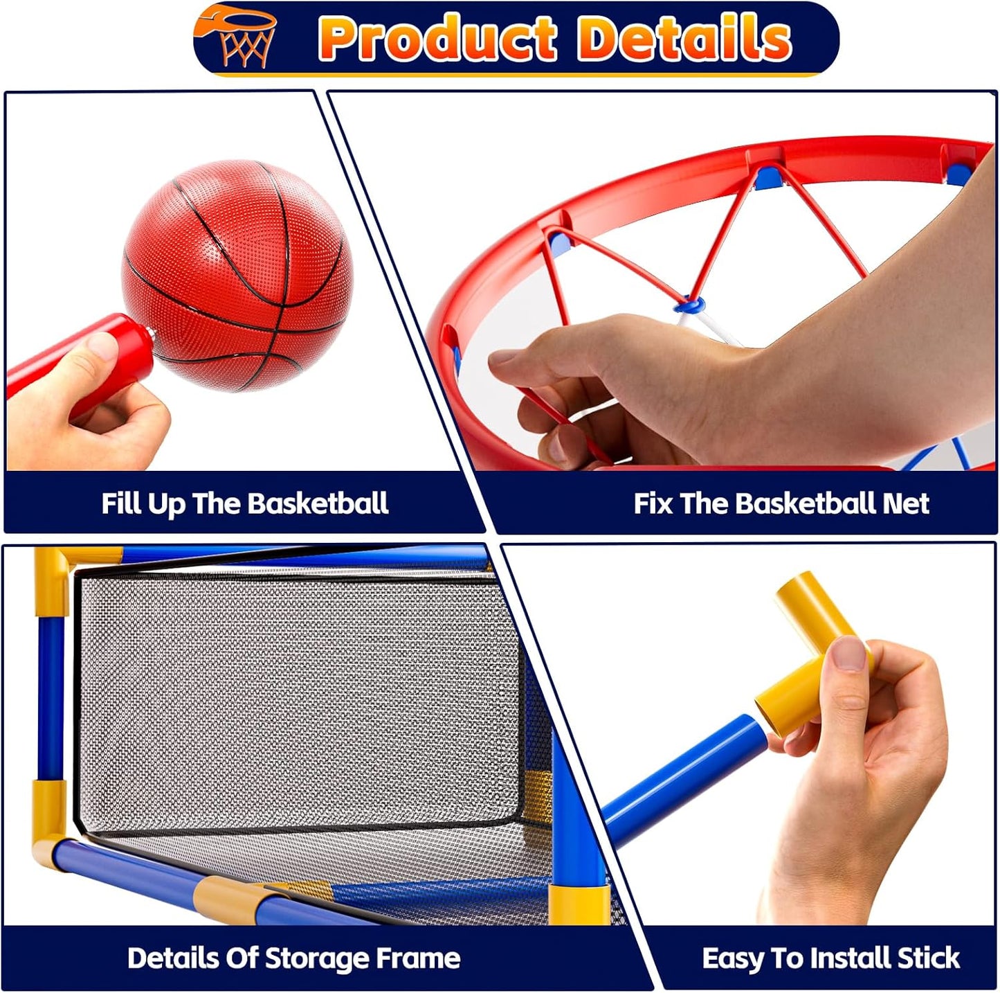 Kids Basketball Game Set – 4 Balls