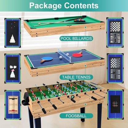 12-in-1 Wooden Multi Game Table
